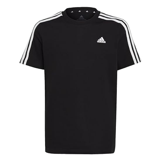 ADIDAS U 3S Tee T-Shirt, Black/White, 164 Unisex Bambin