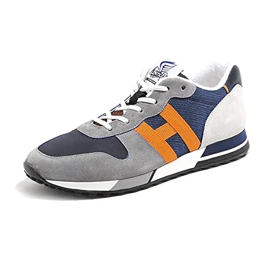 Hogan Sneaker da Uomo H383 Grigia, Blu e Arancione - HXM3830DO92 R7B662N - Taglia 350763507