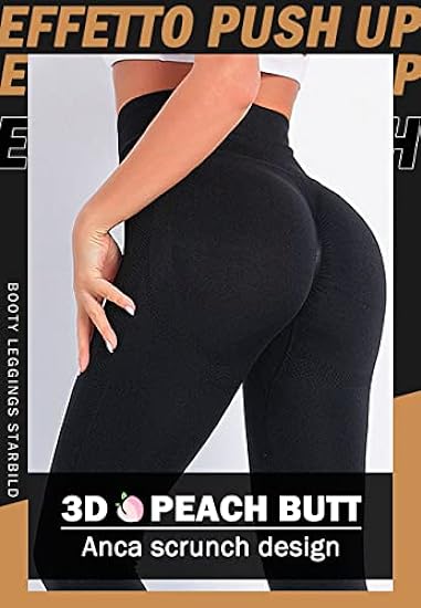 STARBILD Scrunch Butt Leggings da Donna, Push Up Pantaloni a Vita Alta Opaco Slim Fit 991520286