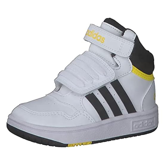 adidas Hoops Mid 3.0 AC I, Sneaker Unisex-Bambini, Ftwr White/Core Black/Beam Yellow, 26 EU 560660645