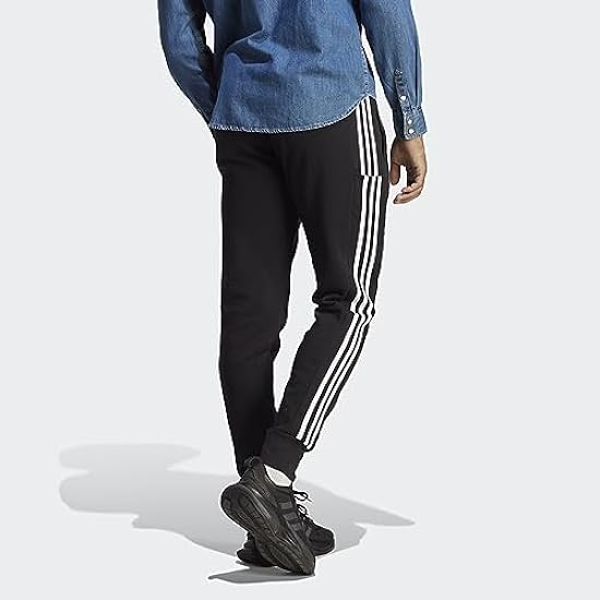 adidas - Essentials French Terry Tapered Cuff 3-Stripes Joggers, Pantaloni Sportivi Uomo 040061404