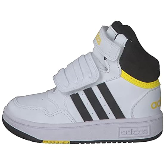 adidas Hoops Mid 3.0 AC I, Sneaker Unisex-Bambini, Ftwr White/Core Black/Beam Yellow, 24 EU 054138253