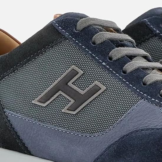 Hogan Sneaker da Uomo Interactive Blue Jeans e Cuoio - HXM00N0Q101 R6C0SUD - Taglia 121151150